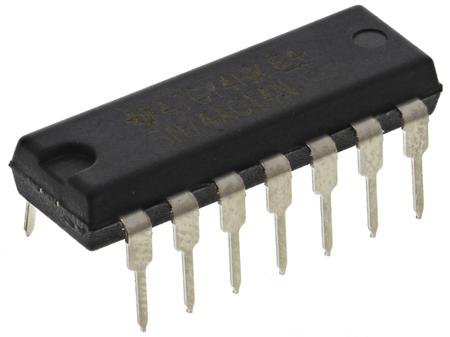 SN74AC14N Texas Instruments  Hex Schmitt Trigger CMOS Inverter, 14-Pin PDIP