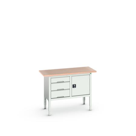 16923003-16 Bott Steel Workbench, 75kg Max Load, Adjustable Height, 930mm x 600mm x 1250mm