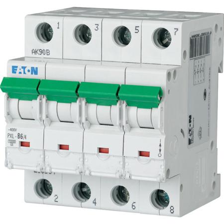 236610-PXL-C6-4 Eaton xPole - PXL PXL MCB, 4P, 6A Curve C, 400V AC, 10 kA Breaking Capacity