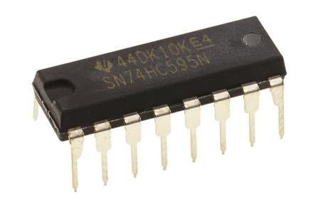 SN74HC595N Texas Instruments  8-stage Through Hole Shift Register HC, 16-Pin PDIP
