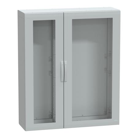 NSYPLA15124TG PanelSeT PLA Series Fibreglass Reinforced Polyester Double-Door-Door Floor Standing Enclosure, Glazed Door Door, IP65,