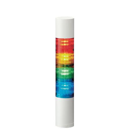 LR5-402WEBW-RYGB Patlite LR5 Series Red/Green/Amber/Blue Buzzer Signal Tower, 4 Lights, 24 V dc, Direct Mount