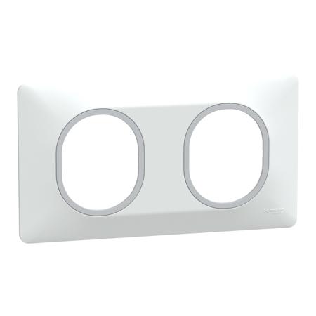 S320704F White 2 Gang Light Switch Cover