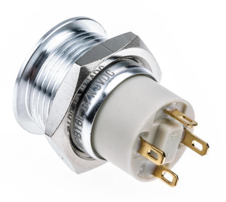 175-9307 Lock Push Button Switch, IP67, 16 Dia.mm, Panel Mount Blue, White LED, 36V dc