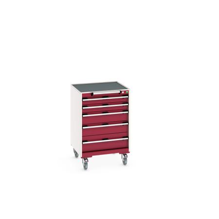 40402033-24V Bott, 5 Drawer Sheet Steel Floor Standing Storage Cabinet, 650 X 650 X 985mm