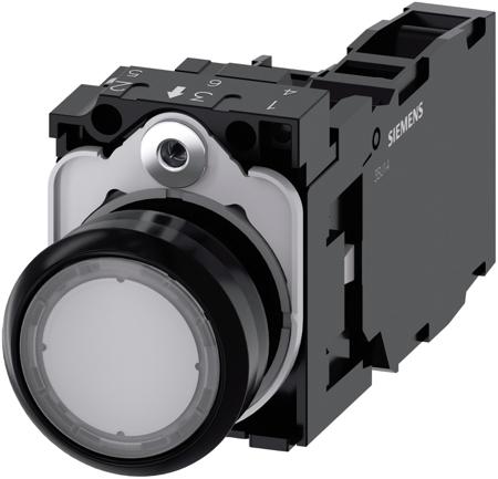 3SU1102-0AB70-1FA0 Siemens SIRIUS ACT 3SU11 Series Illuminated Push Button Complete Unit, Panel Mount, 22mm Cutout, SPDT