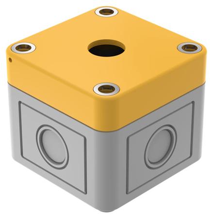 61-9480.5 EAO Grey/Yellow Plastic 61 Enclosure - 1 Hole