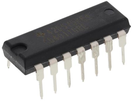 CD4011UBE Texas Instruments , Quad 2-Input NAND Logic Gate, 14-Pin PDIP