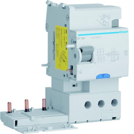 BF366 Hager BF RCD, 63A, 3 Pole, 300mA, Type AC, 230 → 400V