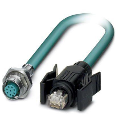 1413476 Phoenix Contact Ethernet Cable, Shielded Shield, Blue, 2m