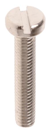 482-9782 Slot Cheese Head Machine Screw Brass Nickel Plated, M3 x 16mm