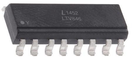 LTV-846S Lite-On  DC Input Transistor Output Quad Optocoupler, Surface Mount, 16-Pin PDIP