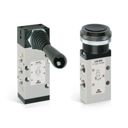 358-915 Camozzi Knob 5/2 Way Pneumatic Manual Control Valve 3 Series, G 1/8, 1/8mm,