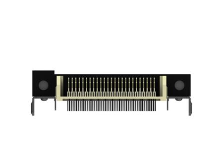 6658751-1 TE Connectivity CHAMP Series 1.6mm Pitch 50 Way 2 Row Right Angle PCB Socket, Through Hole, Solder Termination
