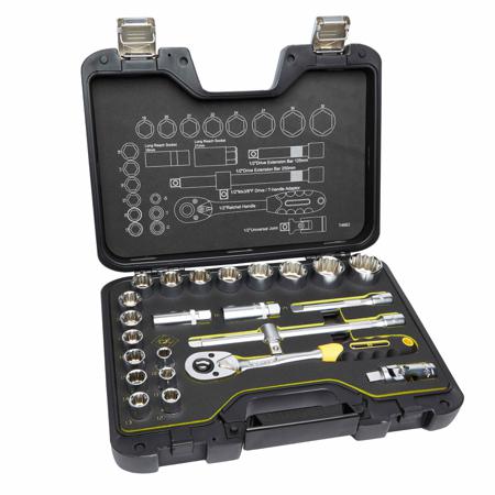 T4662 CK 24-Piece Metric 1/2 in Deep Socket/Standard Socket Set with Ratchet, 12 point