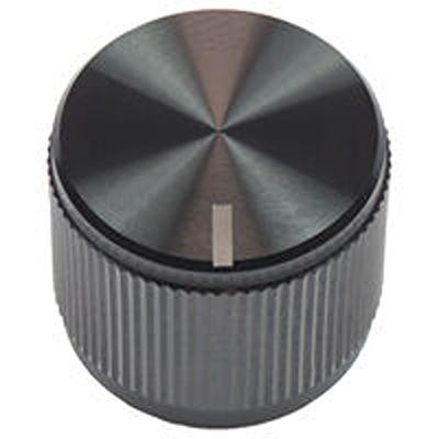 ACCKMR1916NLT14 Vishay 19mm Black Potentiometer Knob for 1/4in Shaft Screw Fix,
