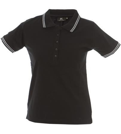988973-S-BLACK JRC 988973 Black 100% Cotton Polo Shirt, UK- S, EUR- S