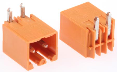 1605070000 Weidmuller, 3.5mm Pitch, OMNIMATE SL, 2 Way, Right Angle, Pluggable Terminal Block, Header, Through Hole, Solder