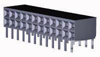 535512-3 TE Connectivity AMPMODU Series Right Angle Board Mount PCB Header, 24 Contact(s), 2.54mm Pitch, 2 Row(s), Unshrouded