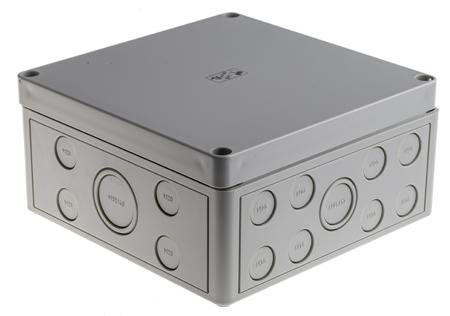 10540701 Spelsberg TK PS Series Grey Polystyrene Enclosure, IP66, Grey Lid, 182 x 180 x 90mm