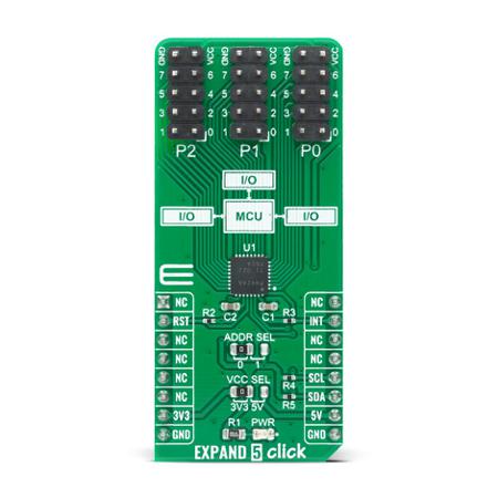MIKROE-4186 MikroElektronika EXPAND 5 Click TCA6424A Adapter Board for TCA6424A