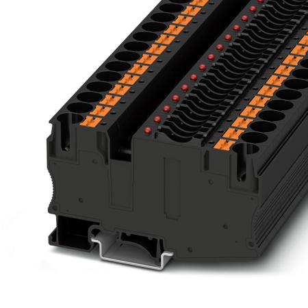 1088500 Phoenix Contact  PT 10 Series Black, Push In Termination, Fused
