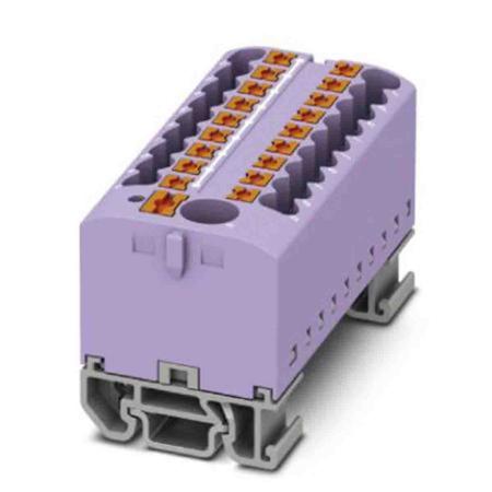 3274226 Phoenix Contact Distribution Block, 19 Way, 4mm², 24A, 690 V, Violet