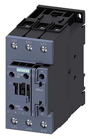 3RT2037-1AK60 Siemens Sirius Innovation 3RT2 3 Pole Contactor, 3NO, 80 A, 91 kW, 120 V ac Coil