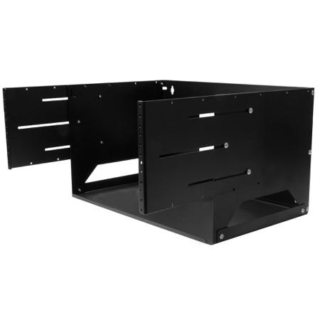 WALLSHELF4U 4U Server Rack With Steel 2-Post Frame in Black