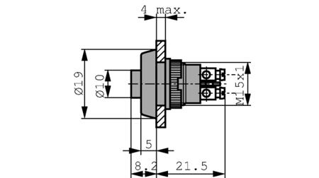 1-10-001-011-0301 RAFI 1.1 Series Push Button, Momentary, Panel Mount, 19mm Cutout, 1 NO, 250V, IP40, IP65