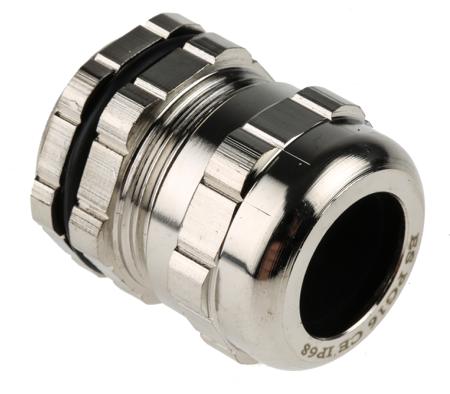 835-4093 RS Pro PG16 Metallic Brass, IP68 Cable Gland With Locknut