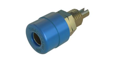 930176702 Hirschmann Test & Measurement, Blue 4mm Socket, Gold Plated, 30 V ac, 60 V dc, 32A