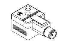 1210370035 TE Connectivity 121037 2P, Male DIN 43650 Solenoid Connector,  with Indicator Light, 24 V Voltage