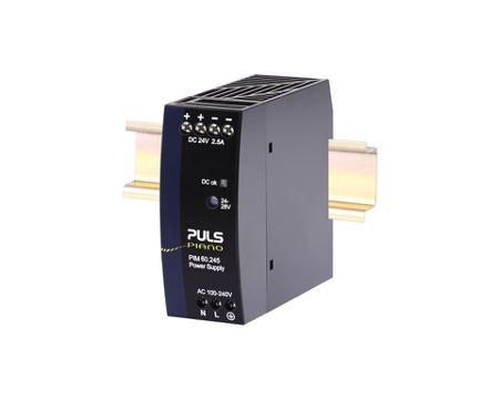 PIM60-245 PULS PIM60 DIN Rail Power Supply, 240V ac Input, 24V dc Output, 2.5A Output, 60W