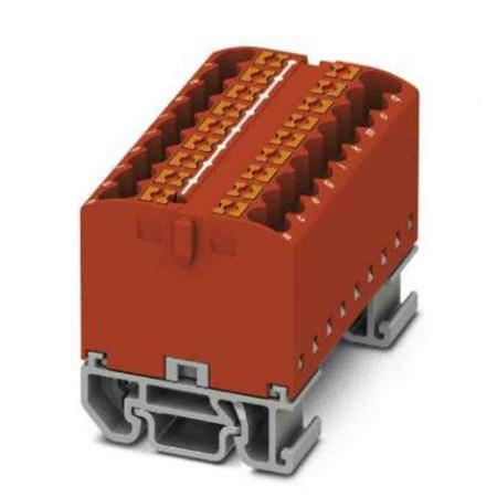 3274148 Phoenix Contact Distribution Block, 18 Way, 4mm², 24A, 690 V, Red
