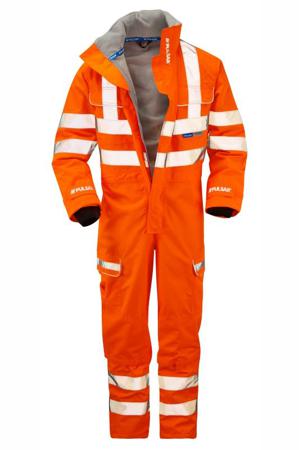 PR505-XL PULSAR Orange Reusable Hi Vis Overalls, XL