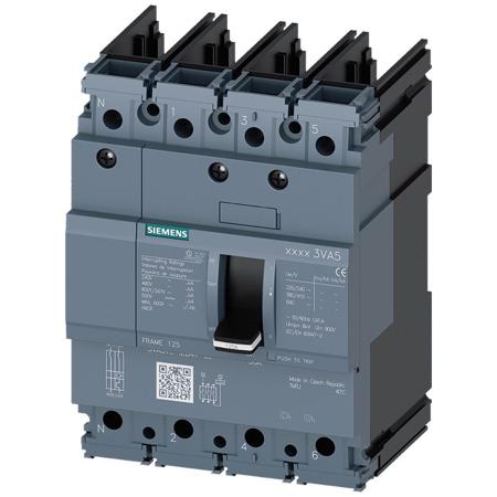 3VA5160-5ED41-0AA0 Siemens, SENTRON MCCB 4P 60A, Breaking Capacity 7 kA, Cable Mount, Panel Mount