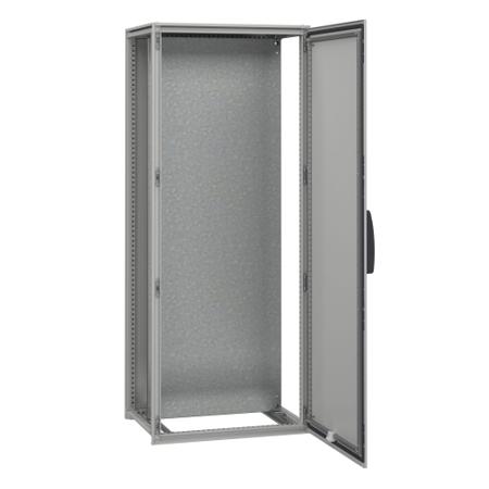 NSYSFN20860P Schneider Electric PanelSeT SFN Series Galvanised Steel Single-Door-Door Floor Standing Enclosure, Plain Door Door,
