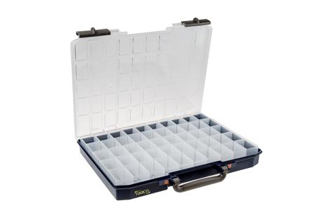 136280 Raaco 50 Cell Blue PC, PP Compartment Box, 55mm x 425mm x 330mm