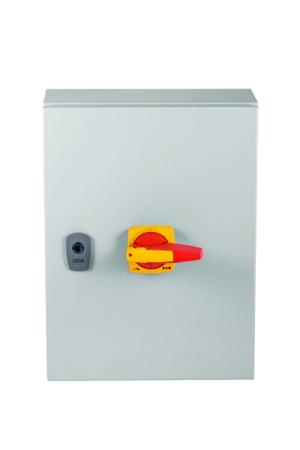 197331-DMM-160-4-SE4-P-R Eaton 4 Pole Surface Mount Isolator Switch - 160A Maximum Current, 80kW Power Rating, IP65