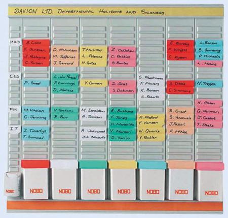 43038490 Nobo Yearly Slotted Wall Planner, 800 x 660mm