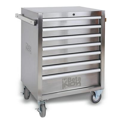 C04TSS-7 BETA 7 Drawer Stainless Steel Wheeled Roller Cabinet