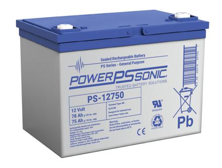 PS-12750-M6 Power Sonic 12V M6 Sealed Lead Acid Battery, 78Ah