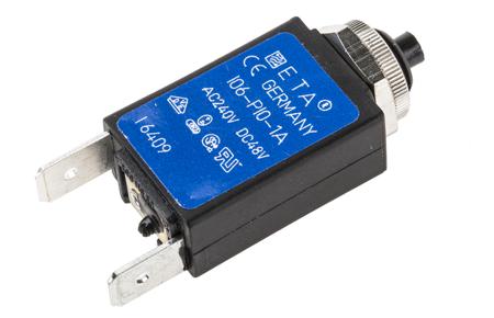 106-P10-000040-1A ETA Thermal Circuit Breaker - 106  Single Pole 240V Voltage Rating Panel Mount, 1A Current Rating