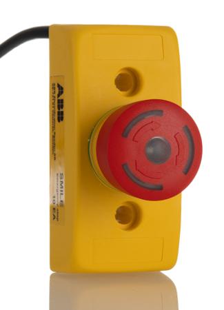 2TLA030051R0400-Smile-10-EA ABB Smile Emergency Stop Push Button Panel Mount, 32.2mm Cutout, 2NC