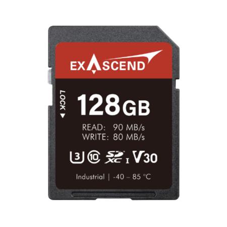 EX128GSDV30-IDE Exascend 128 GB Industrial SDXC SD Card, Class 10, UHS-1 (U3), V30