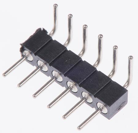 830-80-006-20-001101 Preci-Dip 830 Series Right Angle Through Hole Pin Header, 6 Contact(s), 2 mm Pitch, 1 Row, Unshrouded