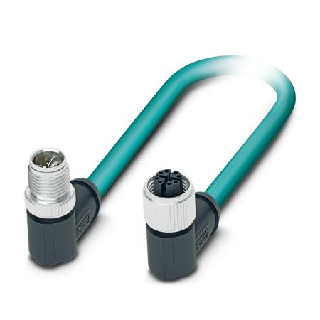 1054099 Phoenix Contact M12, 2 m Ethernet Cable Screened Polyurethane Sheath