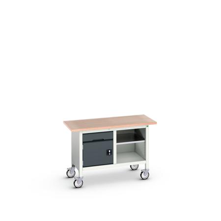 16923200.19 Bott 1 Door, 1 Drawer Sheet Steel Floor Standing Storage Cabinet, 1250 x 600 x 830mm