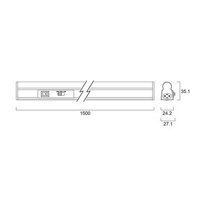 90244 Sylvania 19 W LED Batten Light, 240 V LED Batten, 1.494 m Long, IP20